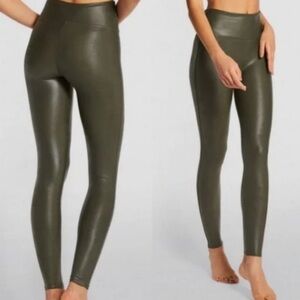 Olive Green Faux Leather Spanx Leggings
